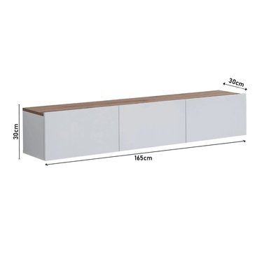 MESA DE TV VENTITAS PERU LUCILE FLOTANTE 65” BRILLANTE Y GALES BLANCO - 4