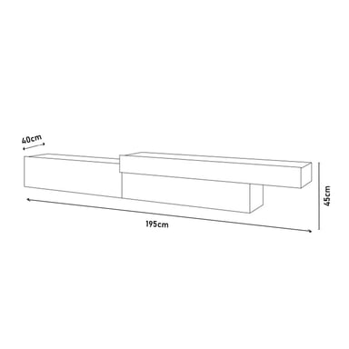 MESA DE TV VENTITAS PERU GEORGIA FLOTANTE 75” BLANCO Y ROVERE - 3