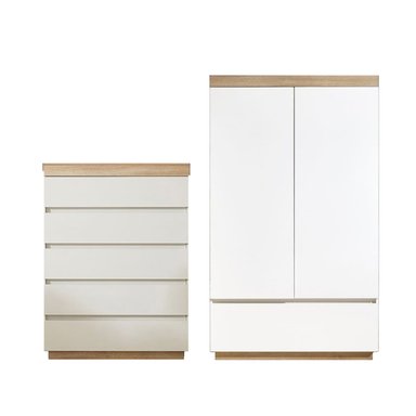 SET ROPERO VENTITAS PERU CATRIONA VELADOR 2 CAJONES BLANCO