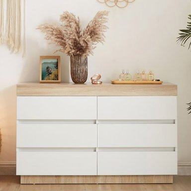 SET COMODA VENTITAS PERU CATRIONA 6 CAJONES BLANCO + 2 VELADORES HOME - 2
