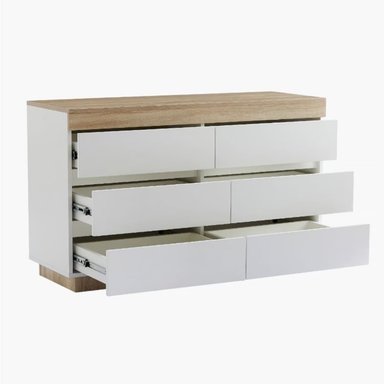 SET COMODA VENTITAS PERU CATRIONA 6 CAJONES BLANCO + 2 VELADORES HOME - 3