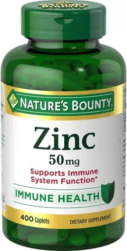 NATURES BOUNTY ZINC 50MG ALTA POTENCIA INMUNIDAD SALUD 400 SABOR N/A