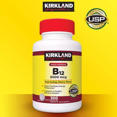 VITAMINA KIRKLAND B12 5000 MCG 300 TOMAS DISOLUCIÓN RÁPIDA