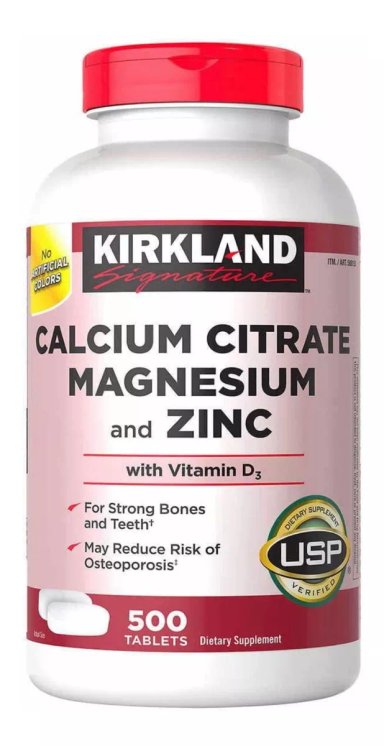 SUPLEMENTO CALCIUM CITRATE MAGNESIO Y ZINC 500 TABLETAS MADE IN EEUU