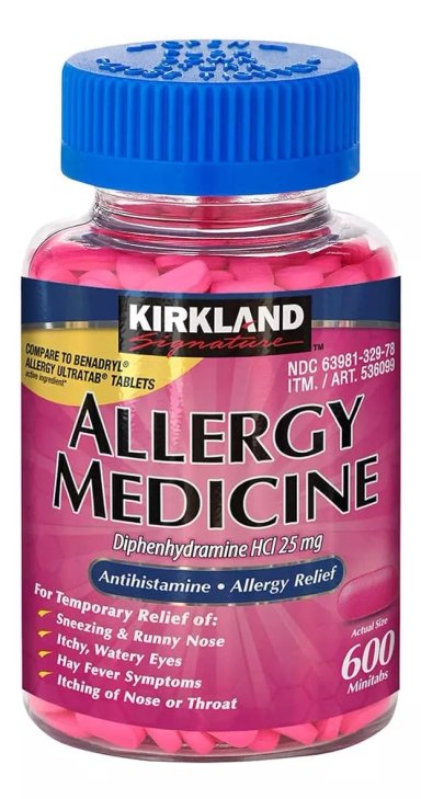 SUPLEMENTO KIRKLAND ALLERGY MEDICINE ALERGIA 600 MINITABS