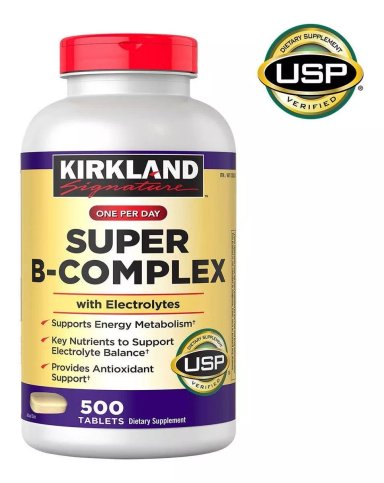 SUPLEMENTO KIRKLAND SUPER COMPLEJO B B-COMPLEX CON ELECTROLITOS 500TABL
