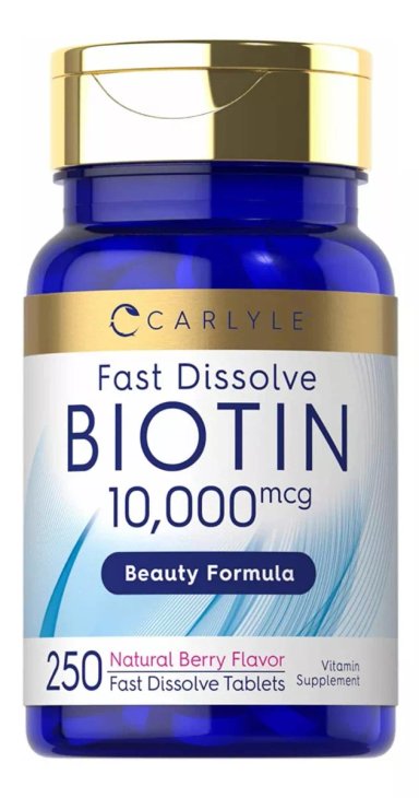 BIOTINA CARLYLE 250 UNIDADES BIOTIN 10,000 MCG IMPORTADO EEUU