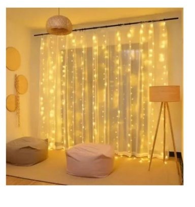 LUCES AMBAR CORTINA NAVIDAD