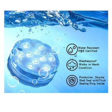 LUCES LED SUMERGIBLES PISCINA MULTICOLOR PACK 4 CONTROL REMOTO 16 COLORES - 2