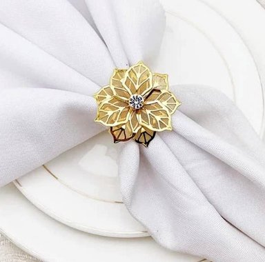 SET ACCESORIOS DORADO METALICO ARO SERVILLETA CALIDAD A1