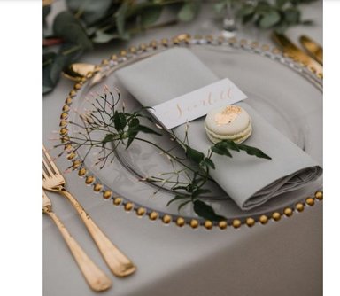 SET DE 4 PLATOS SITIO VIDRIO BOLITAS