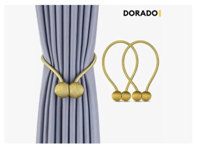 SET DE 2 SUJETADORES DE CORTINA MAGNÉTICO BROCHE LAZO