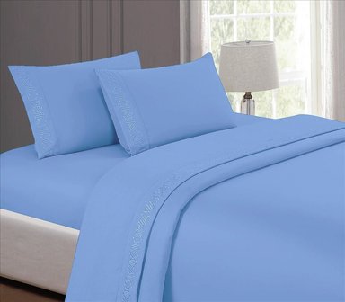 SET SÁBANAS CASATEX 2 PLAZAS ALGODÓN AZUL CIELO