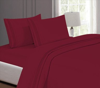 SET SÁBANAS CASATEX 2 PLAZAS ALGODÓN ROJO