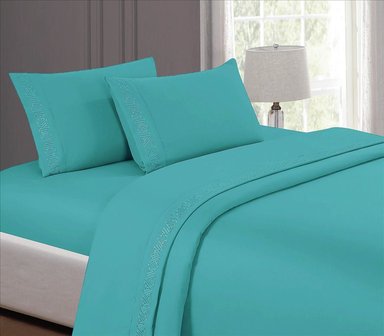 SET SÁBANAS CASATEX 2 PLAZAS ALGODÓN TURQUESA