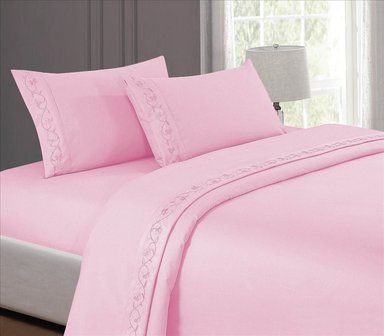 SET SÁBANAS CASATEX 2 PLAZAS ALGODÓN ROSADO