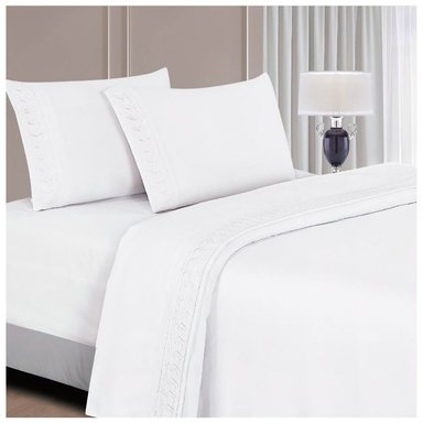 SET SÁBANAS CASATEX QUEEN ALGODÓN BLANCO