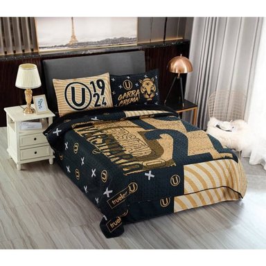 CUBRECAMA TRUELOVE 2 PLAZAS ALGODÓN MULTICOLOR DEPORTIVO UNIVERSITARIO