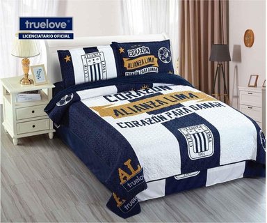 CUBRECAMA TRUELOVE 2 PLAZAS ALGODÓN MULTICOLOR DEPORTIVO ALIANZA LIMA