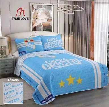 CUBRECAMA TRUELOVE 2 PLAZAS ALGODÓN MULTICOLOR DEPORTIVO SPORTING CRISTAL