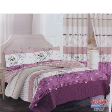 CUBRECAMA GOLDSUN 2 PLAZAS ALGODÓN CON CORTINA