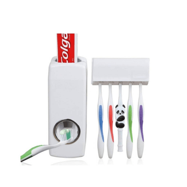 PORTA CEPILLO UNICO BLANCO DISPENSADOR PASTA DENTALY