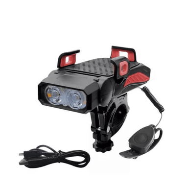 SOPORTE CELULAR MULTICOLOR BICICLETA CON LUZ DELANTERA LED - 3