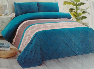 SET SÁBANAS 2 PLAZAS CELESTE MILITAR