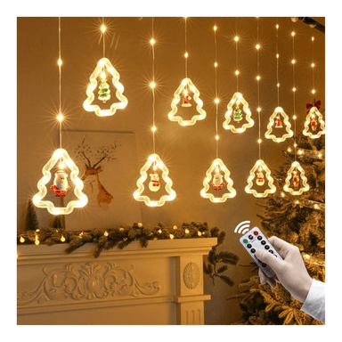 CORTINA DE LUCES NAVIDEÑAS CON FORMA DE ÁRBOL - 2