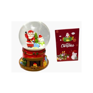 BOLA DE CRISTAL DE NAVIDAD CON MÚSICA Y LUCES LED