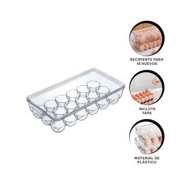 ORGANIZADOR DE HUEVOS TRANSPARENTE