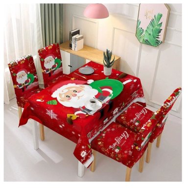 MANTEL + 4 FUNDAS DE SILLAS