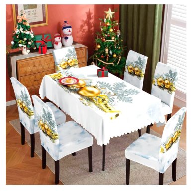 MANTEL + 4 FUNDAS DE SILLAS