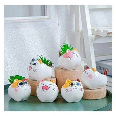 MACETAS DE CERAMICA CON FORMA DE GATITO