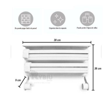 DISPENSADOR TRIPLE DE PAPEL COCINA