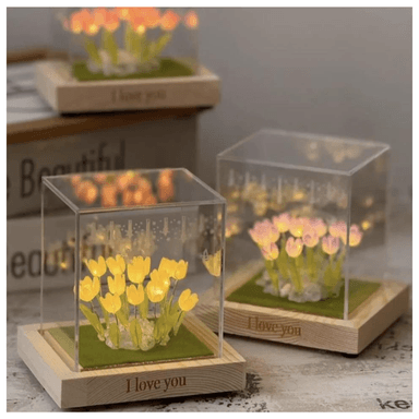 LAMPARA DE TULIPANES COMO BASE