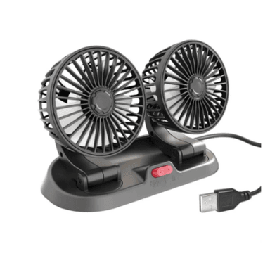 VENTILADOR PARA AUTO DE DOBLE CABEZAL 360°