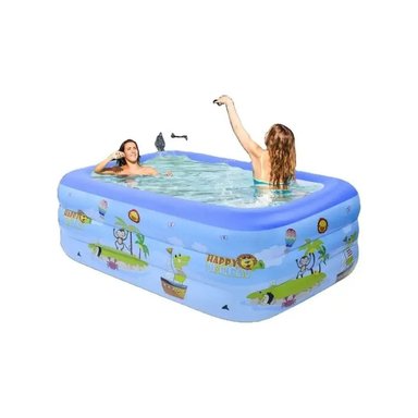 PISCINA INFLABLE RECTANGULAR CON DISEÑO 210X135X56 CM