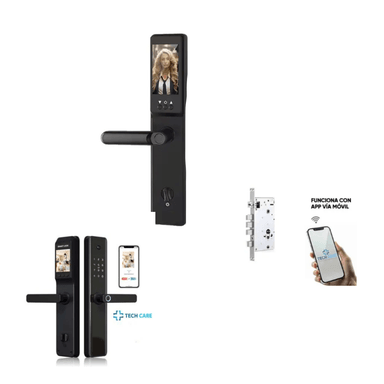 CERRADURA SMART GRANDE CON CÁMARA HUELLA CLAVE TARJETA
