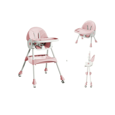 SILLA COMERDOR AJUSTABLE PARA BEBÉ  ROSADO