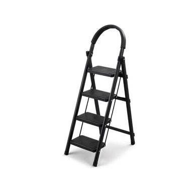 ESCALERA NEGRA  DE ACERO TIJERA 4 NIVELES