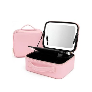 MALETA PARA COSMÉTICOS IMPERMEABLE CON ESPEJO Y LUZ LED - 4