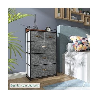 CÓMODA DE TELA DORMITORIO DE 5 COMPARTIMIENTOS