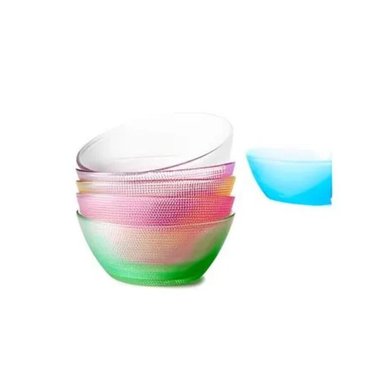 SET DE 6PCS DULCERA  DE VIDRIO COLORES SURTIDOS