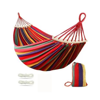 HAMACA COLGANTE CON FUNDA PORTÁTIL MULTICOLOR