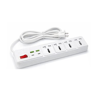 EXTENSIÓN ELÉCTRICA  4 TOMAS +  ENTRADA USB