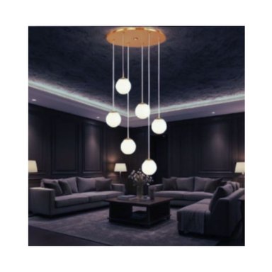 LAMPARA COLGANTE DE 6 ESFERAS LED