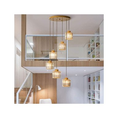 LÁMPARA COLGANTE DE CRISTAL 6 LUCES