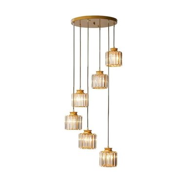 LÁMPARA COLGANTE DE CRISTAL 6 LUCES - 2