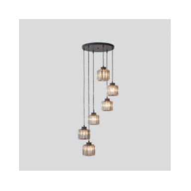 LÁMPARA COLGANTE DE CRISTAL 6 LUCES - 5